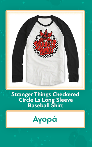 Stranger Things Checkered Circle Ls Long Sleeve Baseball Shirt