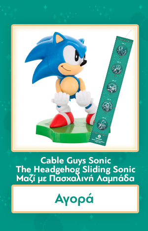 Φιγούρα Cable Guys Holdems: Sonic The Headgehog Sliding Sonic Phone and Earpod Μαζί με Πασχαλινή Λαμπάδα