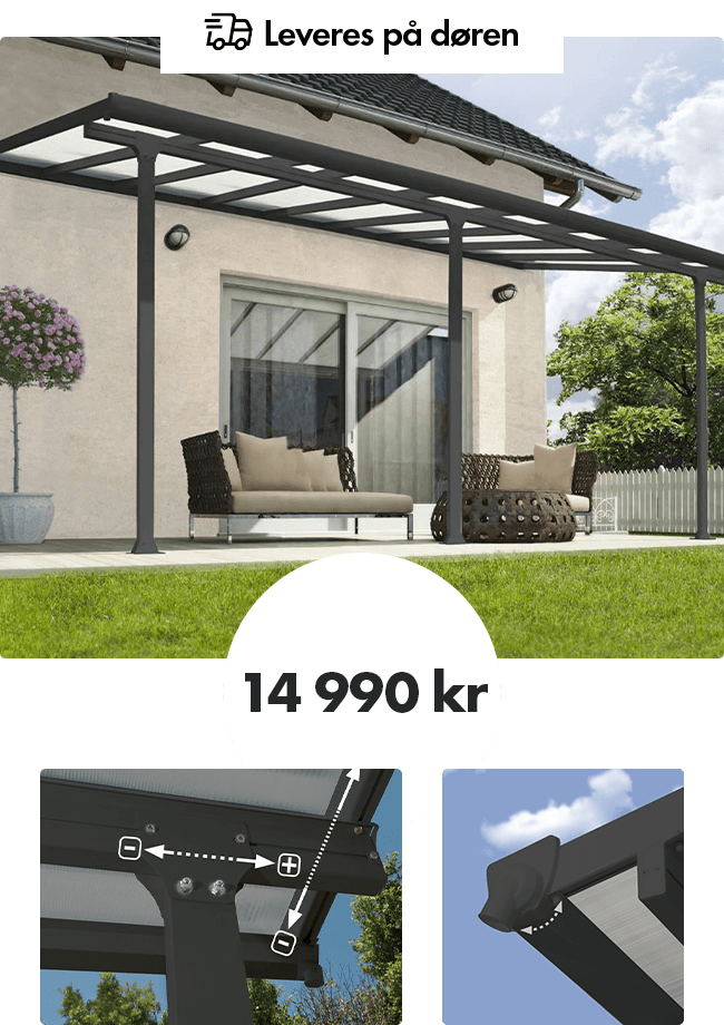 Palram - Canopia Terrassetak Feria, grå - 12,5 m²