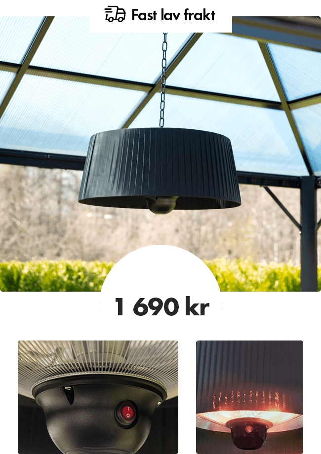 Varmelampe med sort skjerm – 1800W