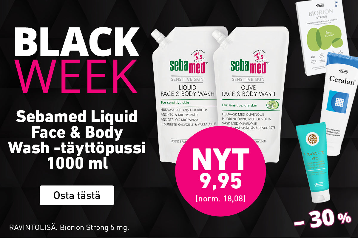 Black Week tarjoukset - Sebamed täyttöpussit 9,95€