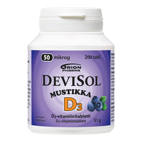 DEVISOL Mustikka 50 mikrog imeskelytabletti 200 kpl