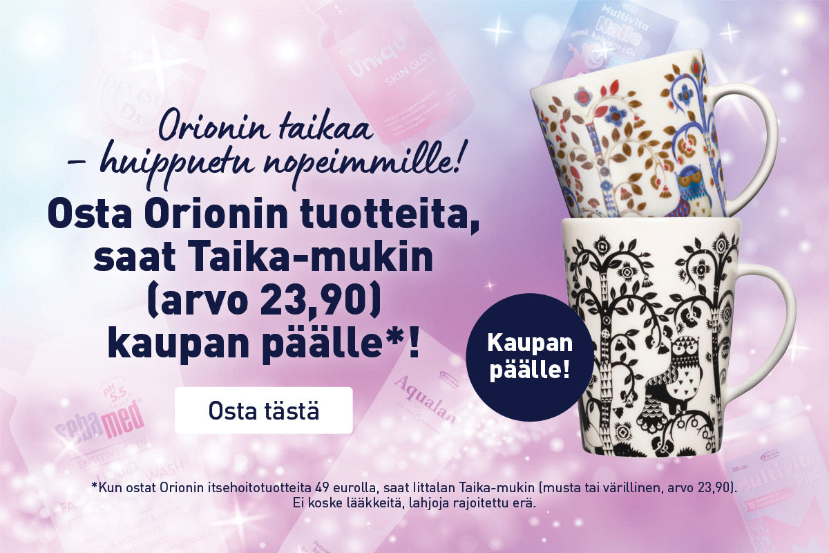 Orionin taikaa! Ostamalla Orionin tuotteita saat Taika-mukin