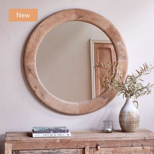 Vivan Grooved Wood Mirror