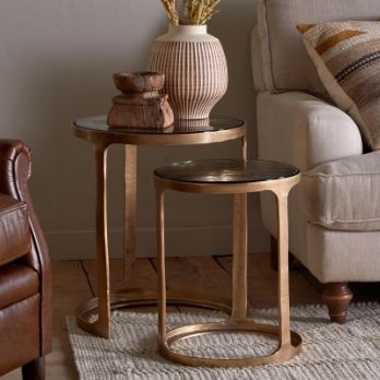 Khidiki Metal & Glass Side Tables