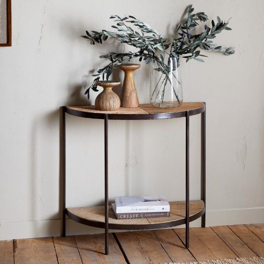 Aasha Mango Wood Half Moon Console Table