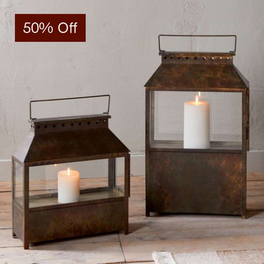 Akoko Brown Patina Lantern