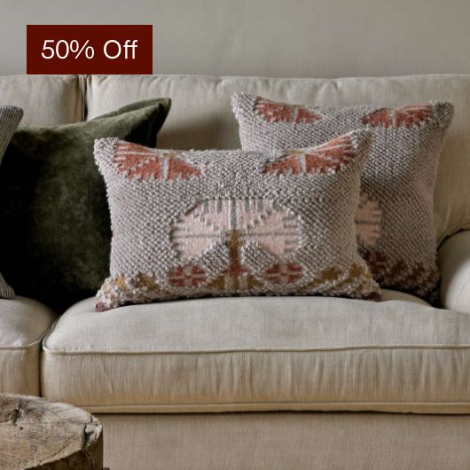 Bagru Jute & Cotton Cushion