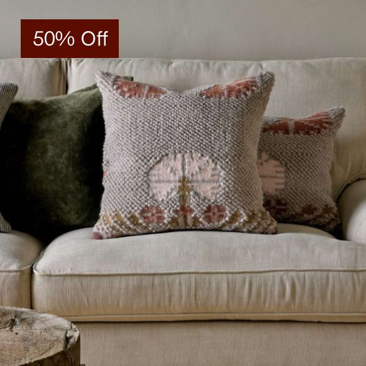 Bagru Wool & Cotton Cushion Cover