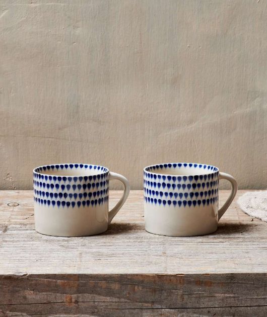Indigo Drop Mugs