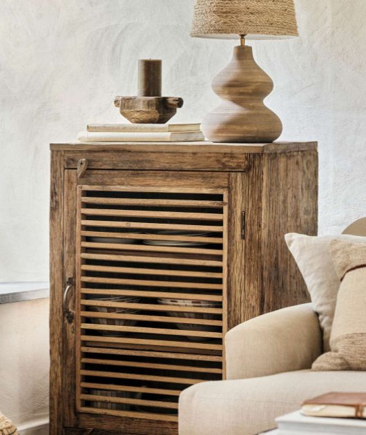 Ibo Reclaimed Wood Slated Low Cabinet