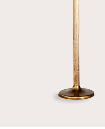 Kera Mango Wood and Metal Floor Lamp