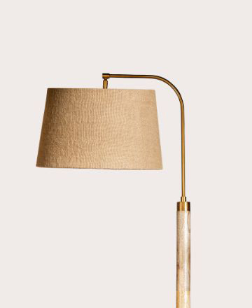 Kera Mango Wood and Metal Floor Lamp