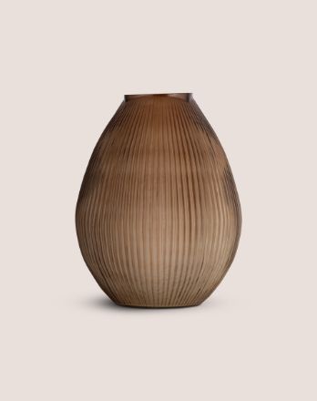 Linsy Ribbed Glass Vase