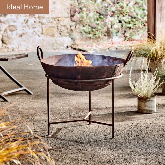Reclaimed Iron Kadai with Grill