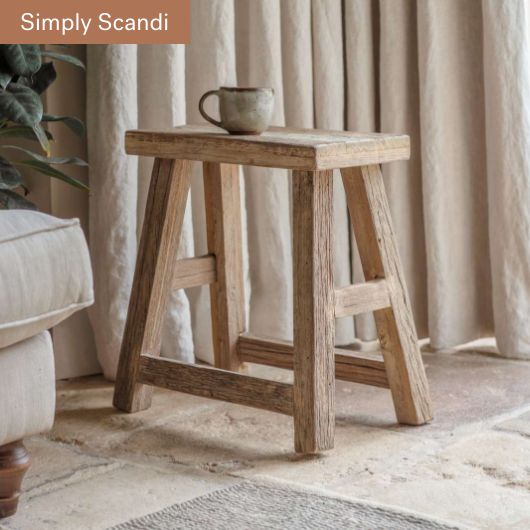 Ibo Reclaimed Wood Low Stool