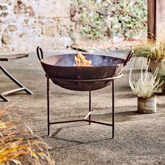 Reclaimed Iron Kadai with Grill