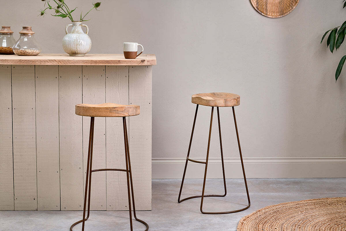 Image of Loko Mango Wood Stool - Tall