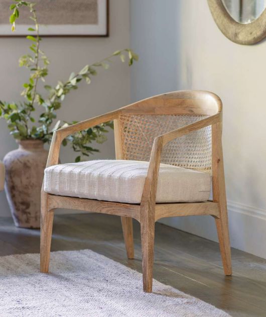 Nabhi Mango Wood & Cane Occasional Chair