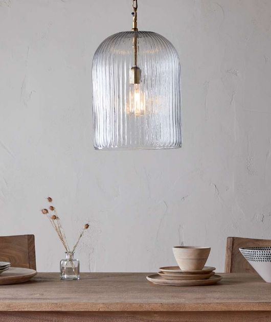 Lumina Fluted Recycled Glass Pendant