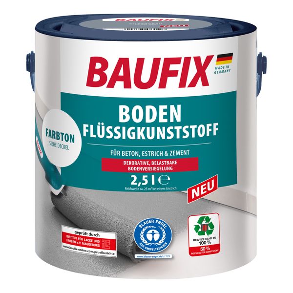Boden-Flüssigkunststoff, ca. 2,5 Liter, Silbergrau, 2er- Set