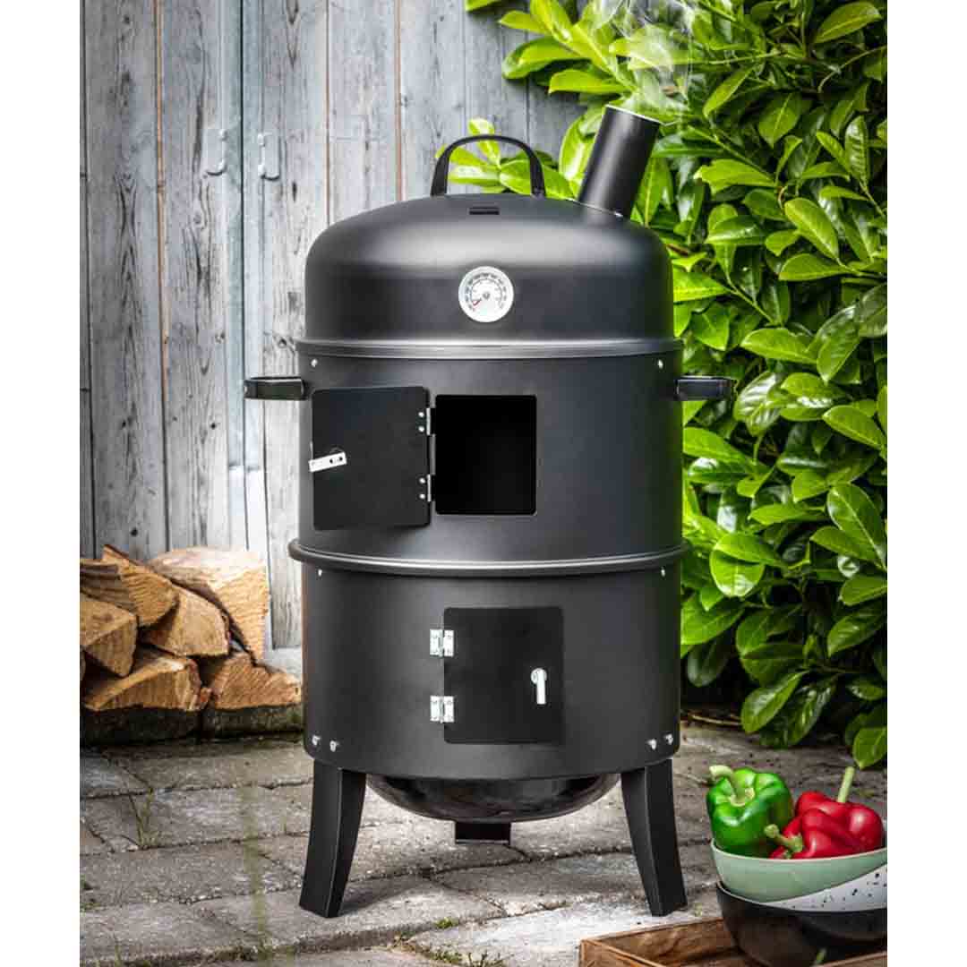 BBQ Smoker rund mit Grill und Ofen
