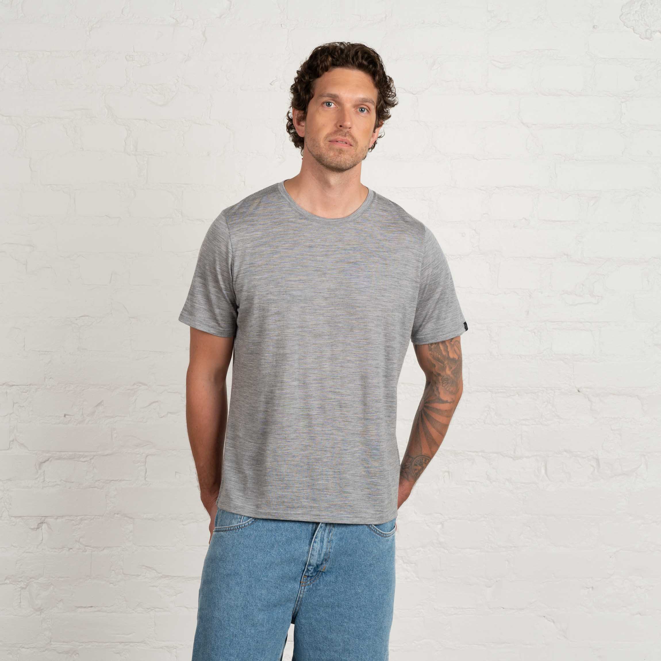 Image of Liam merino T-paita M - meleerattu keskiharmaa