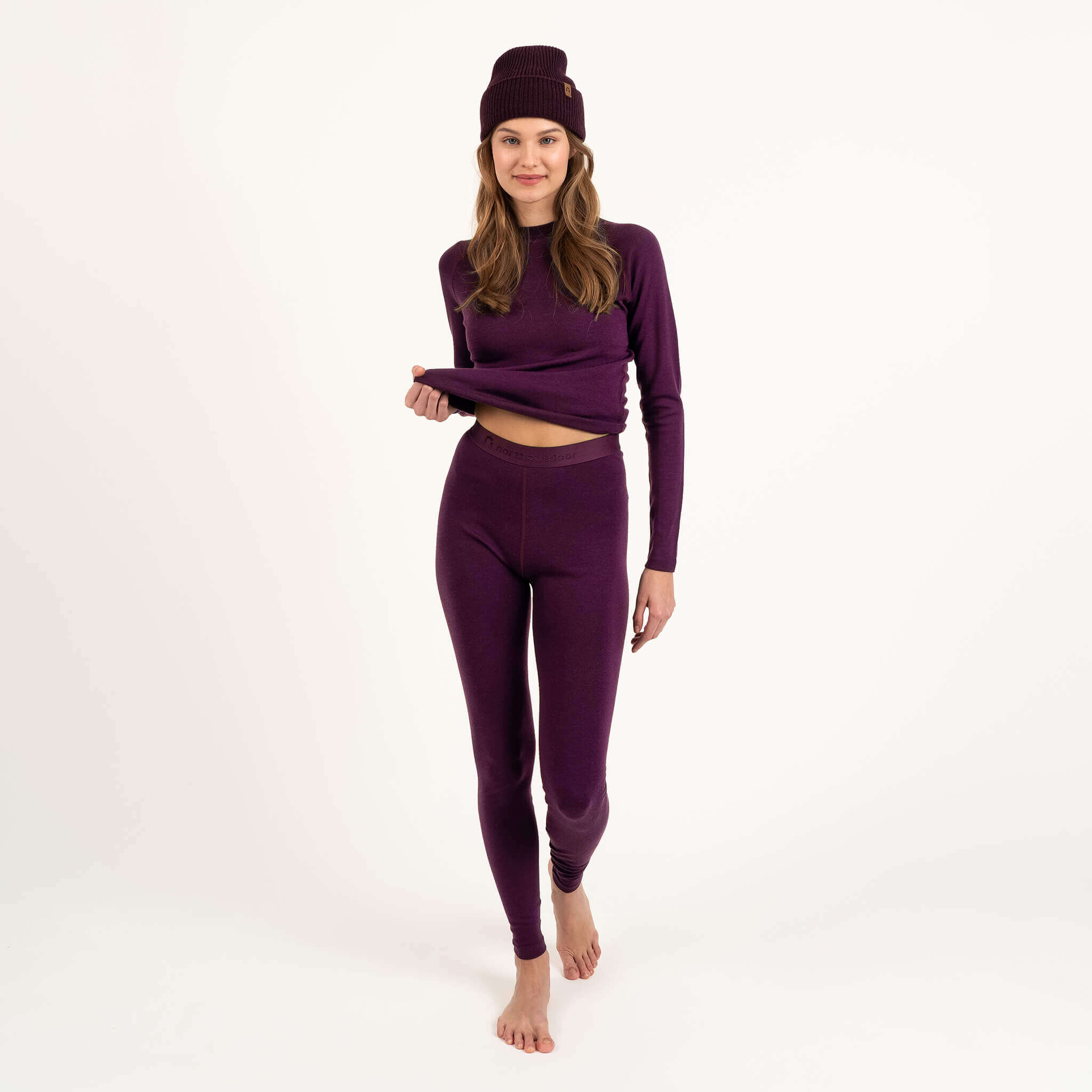 Image of Sensitive 225 naisten aluskerroksen merinohousut - luumu