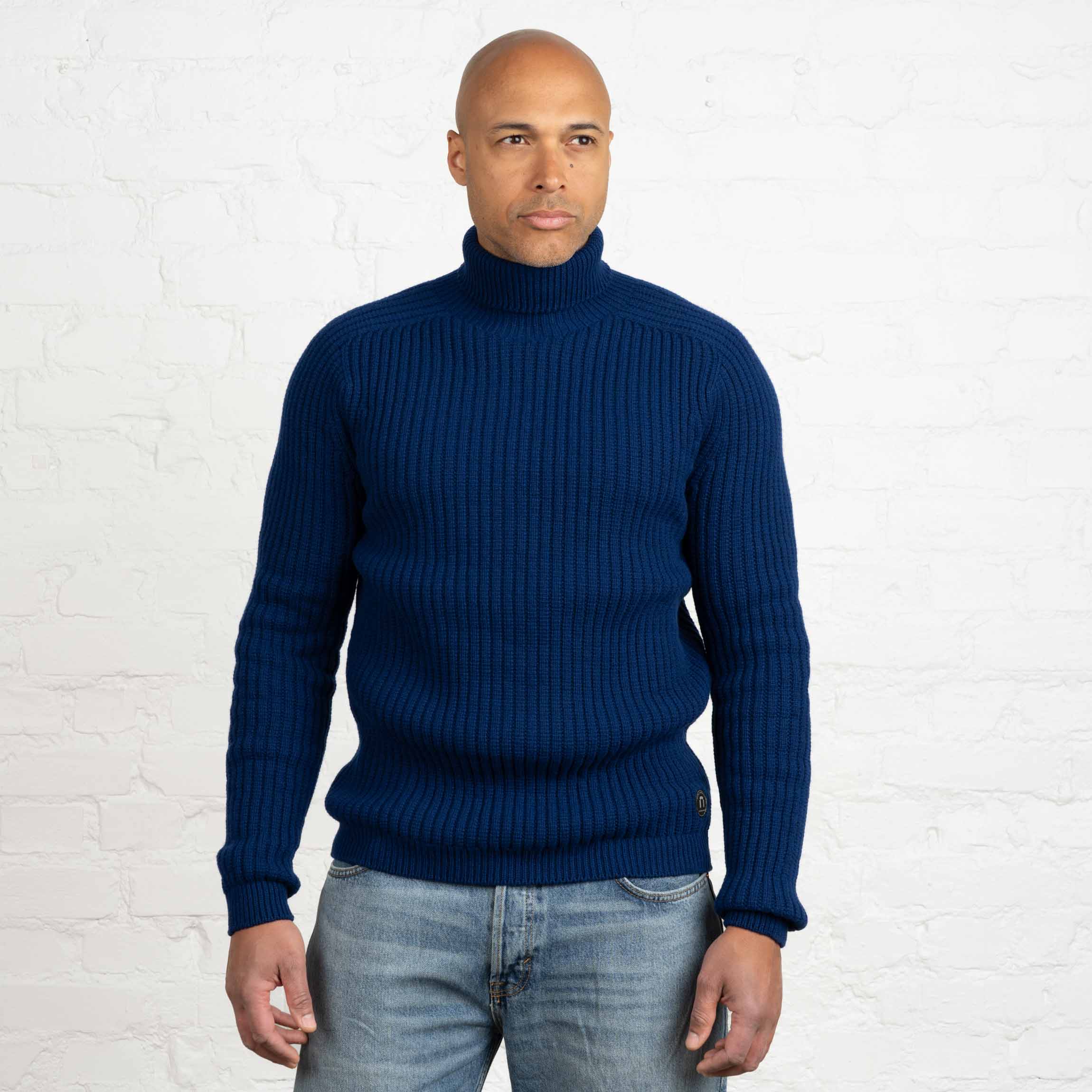 Image of Hehku miesten merino poolopaita - syvänsininen