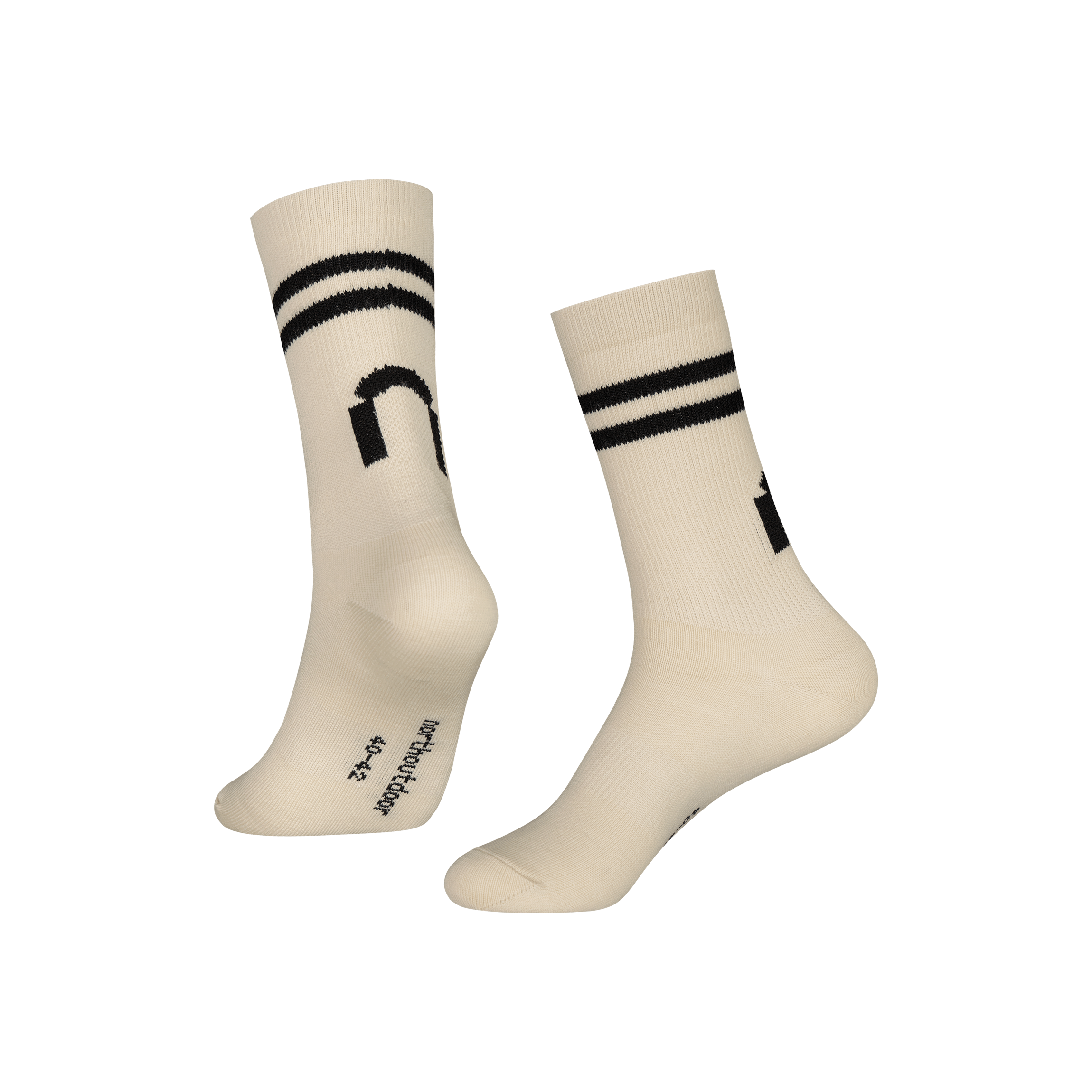 Image of All day merinotennissukat stripe - manteli | musta