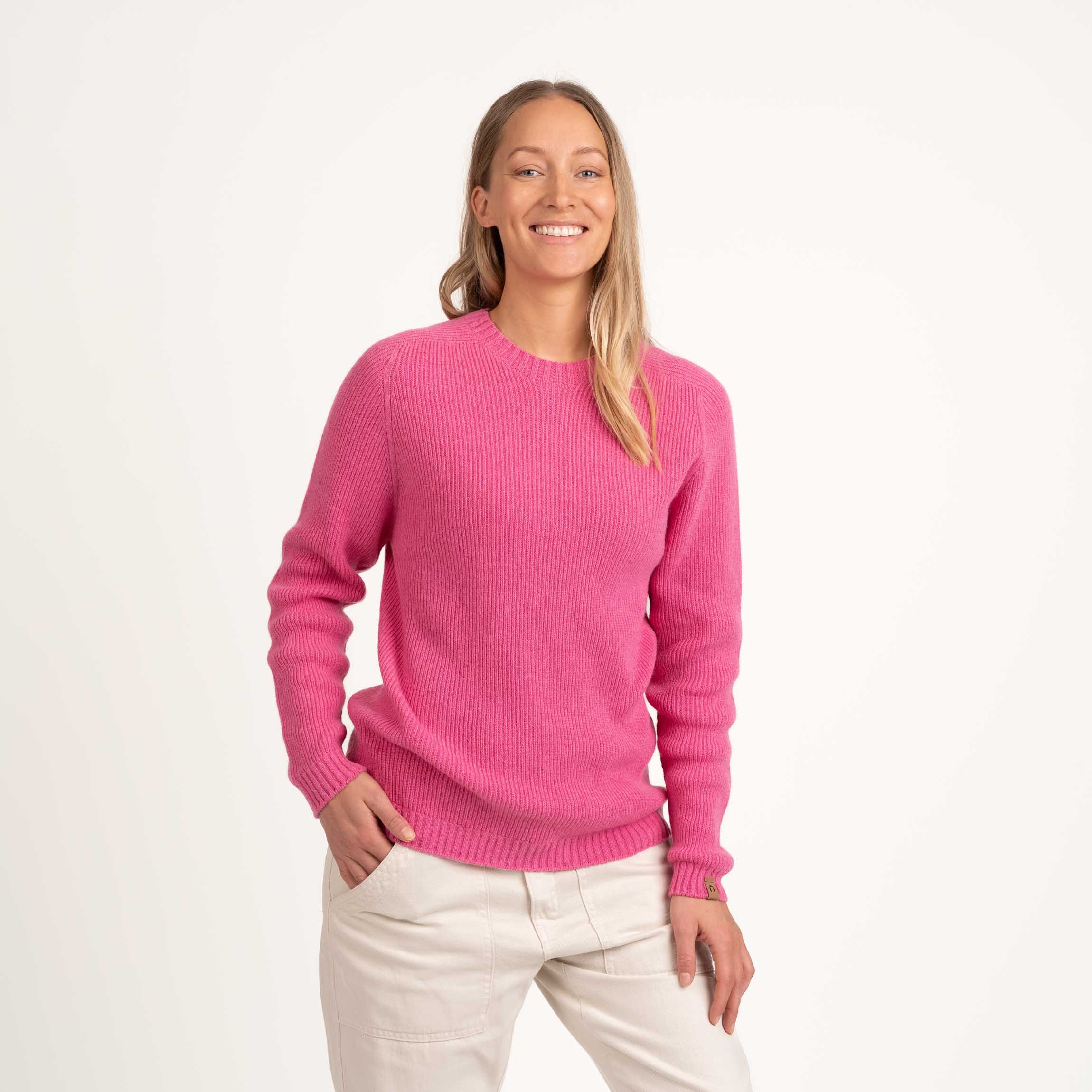 Image of Kinos naisten merinovillapaita - pioninpunainen