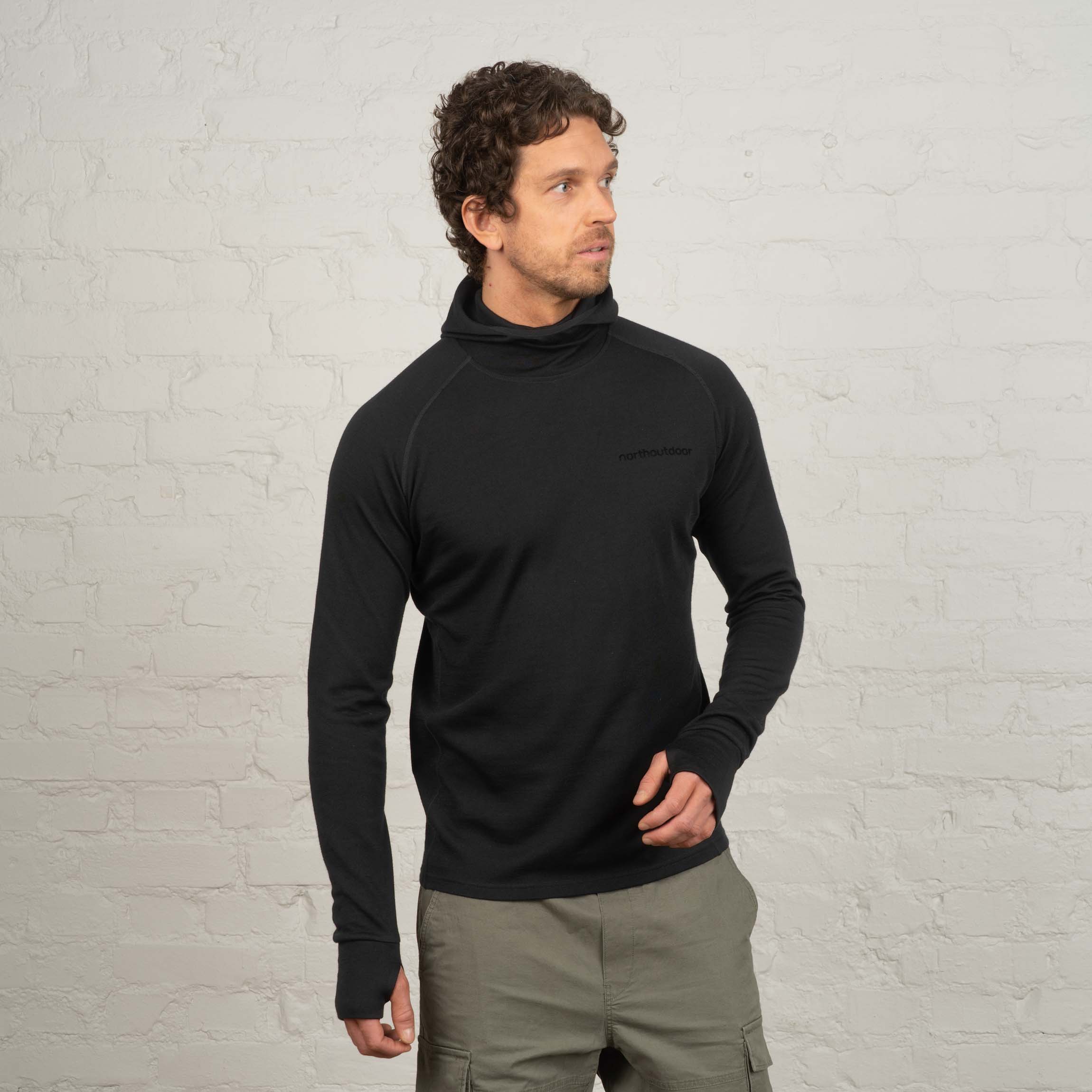 Image of Sensitive 225 miesten aluskerroksen merinohuppari - musta