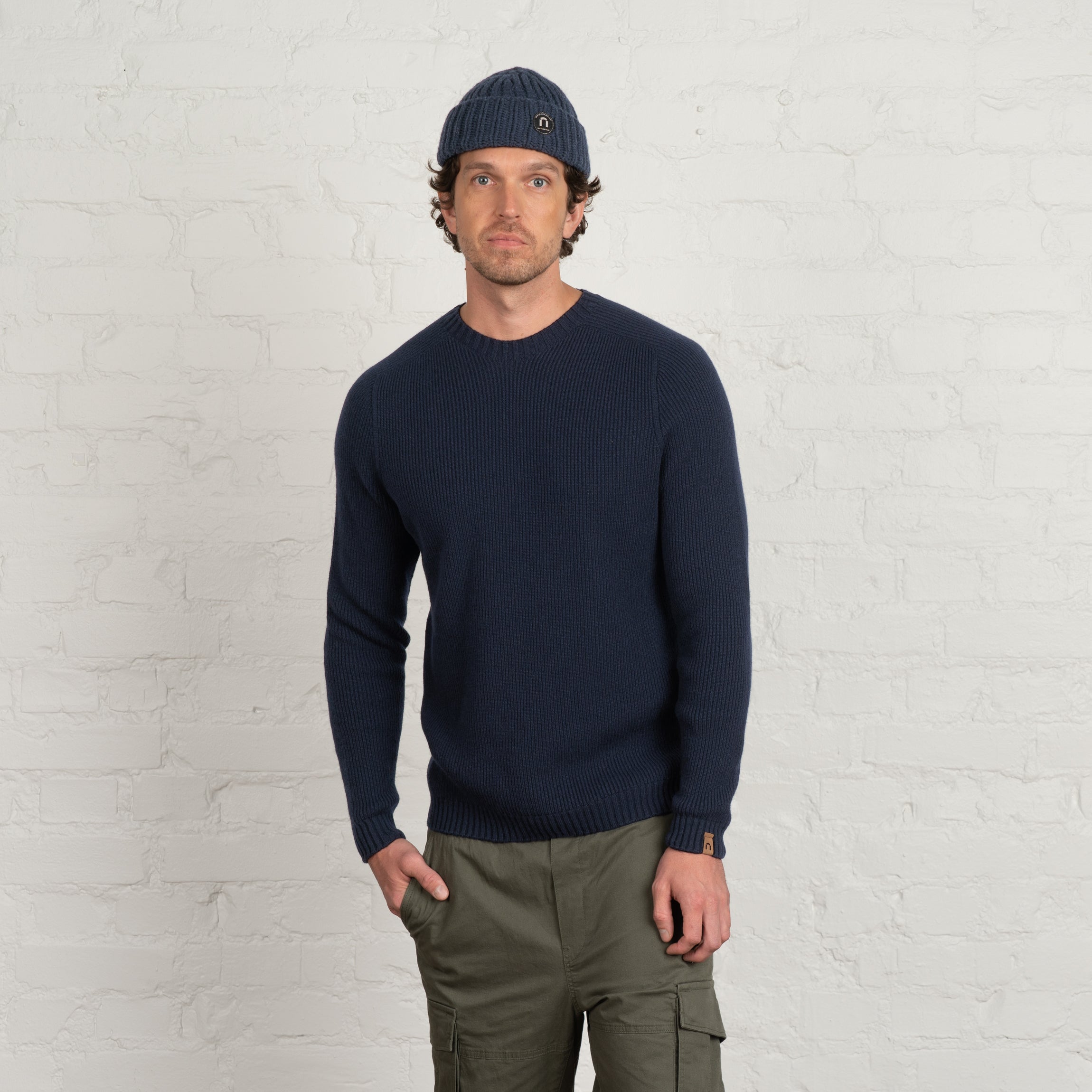 Image of Kaakkuri miesten merinovillapaita - sinimusta