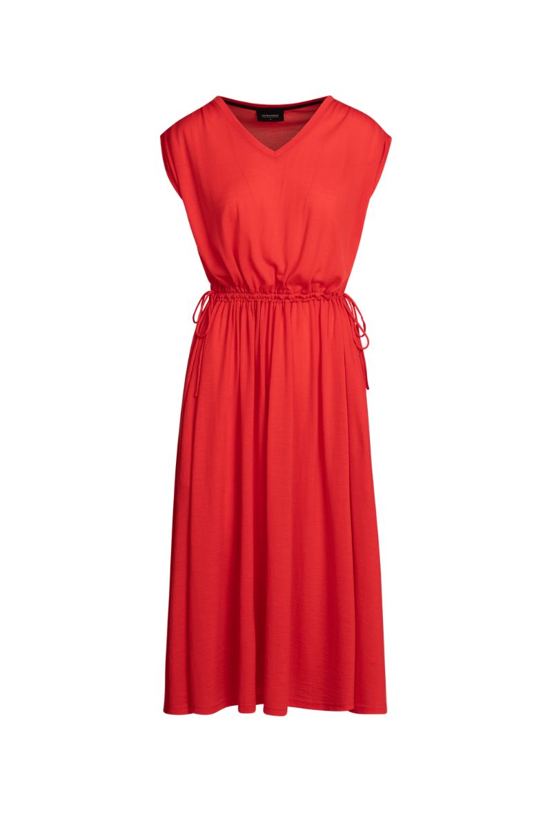 Red merino wool dress