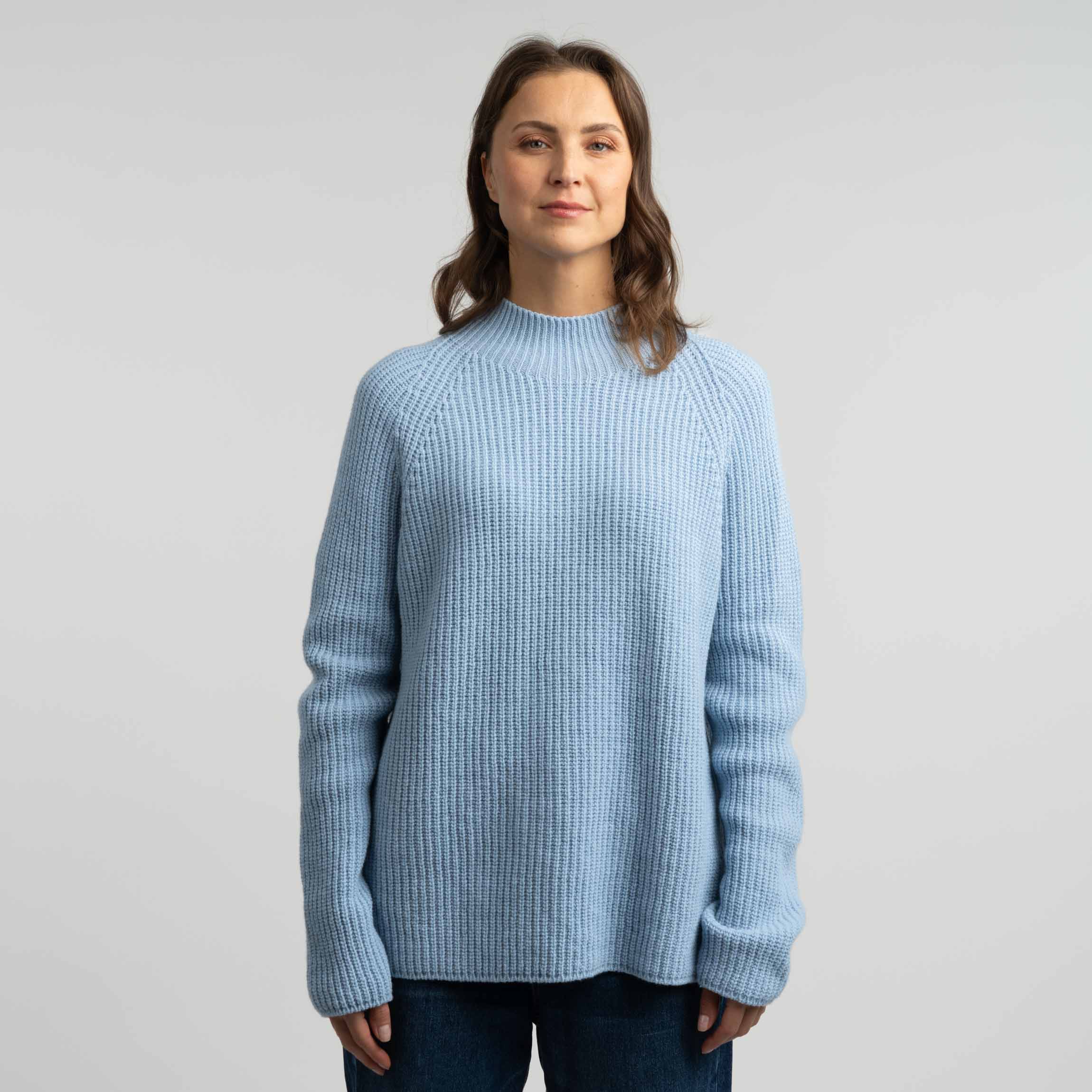 Image of Magnolia naisten poolokaulus merinovillapaita - vaaleansininen