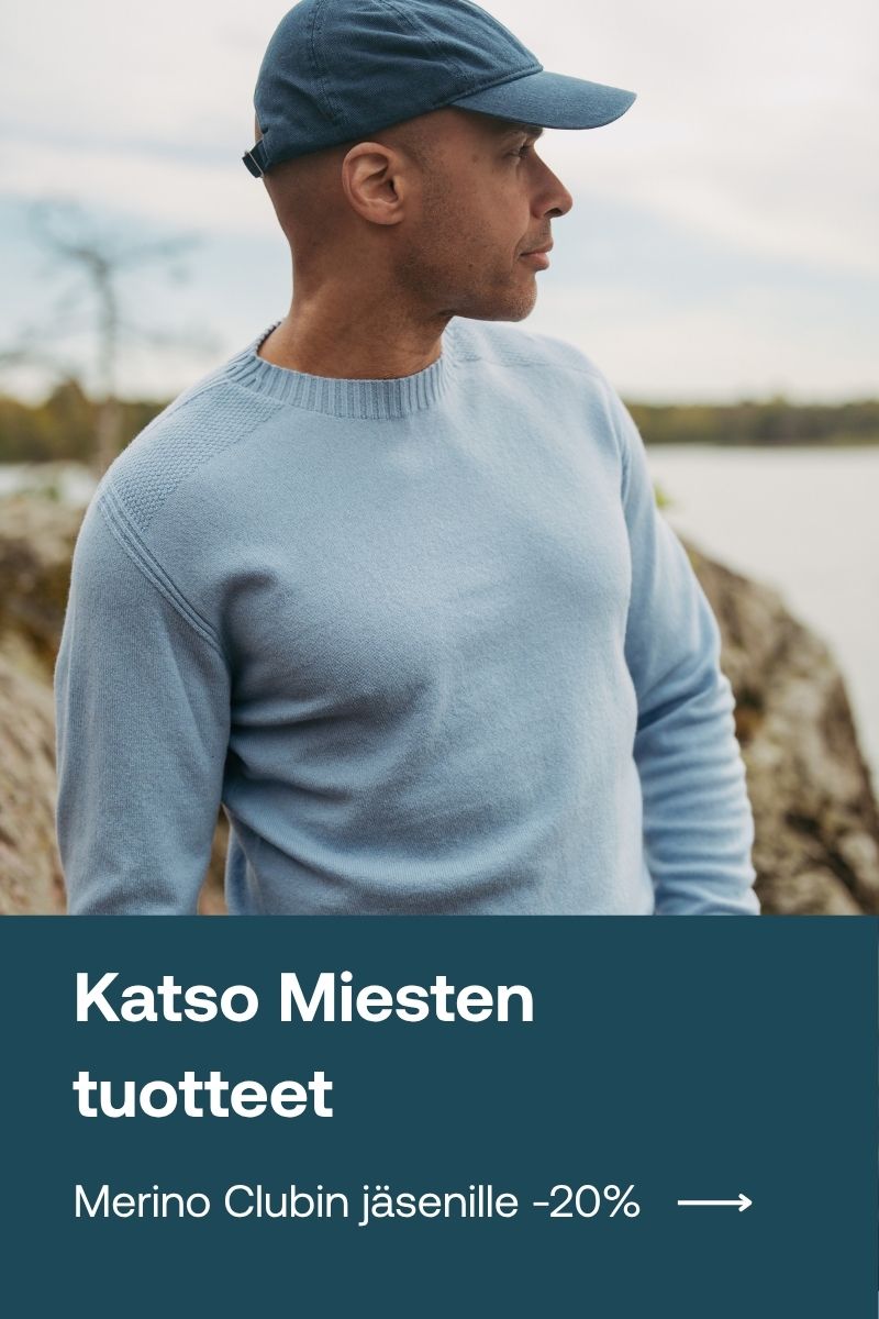 Miesten merinovillavaatteet Clubiliseille -20%.