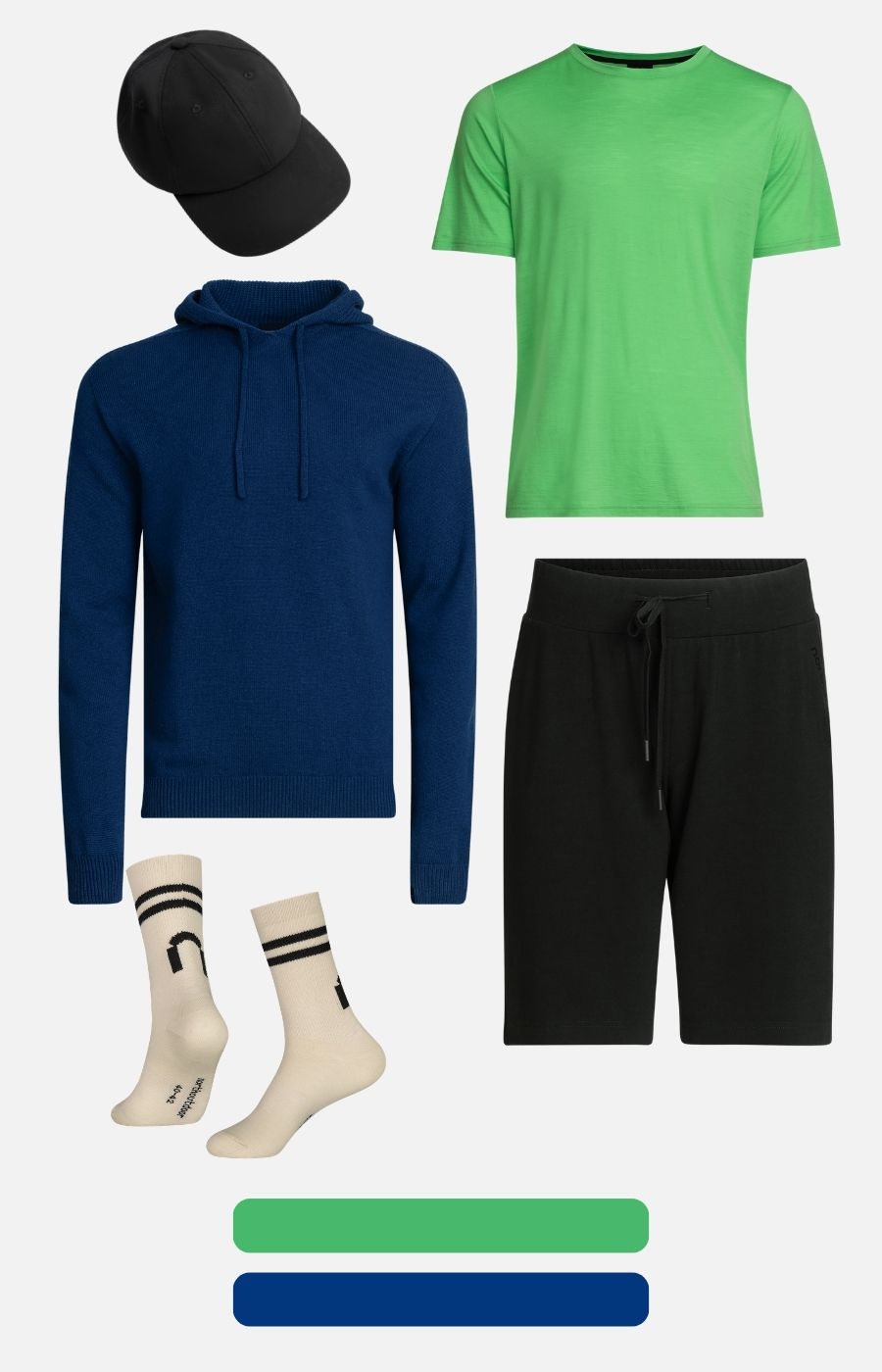 Ruohonvihreä Liam yhdistettynä erilaisiin väripareihin.