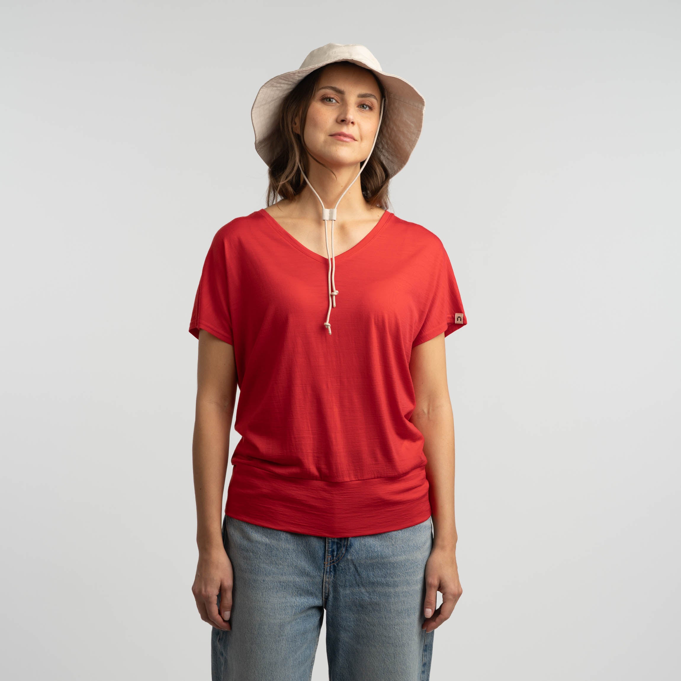 Image of Eva merino T-paita W - unikonpunainen