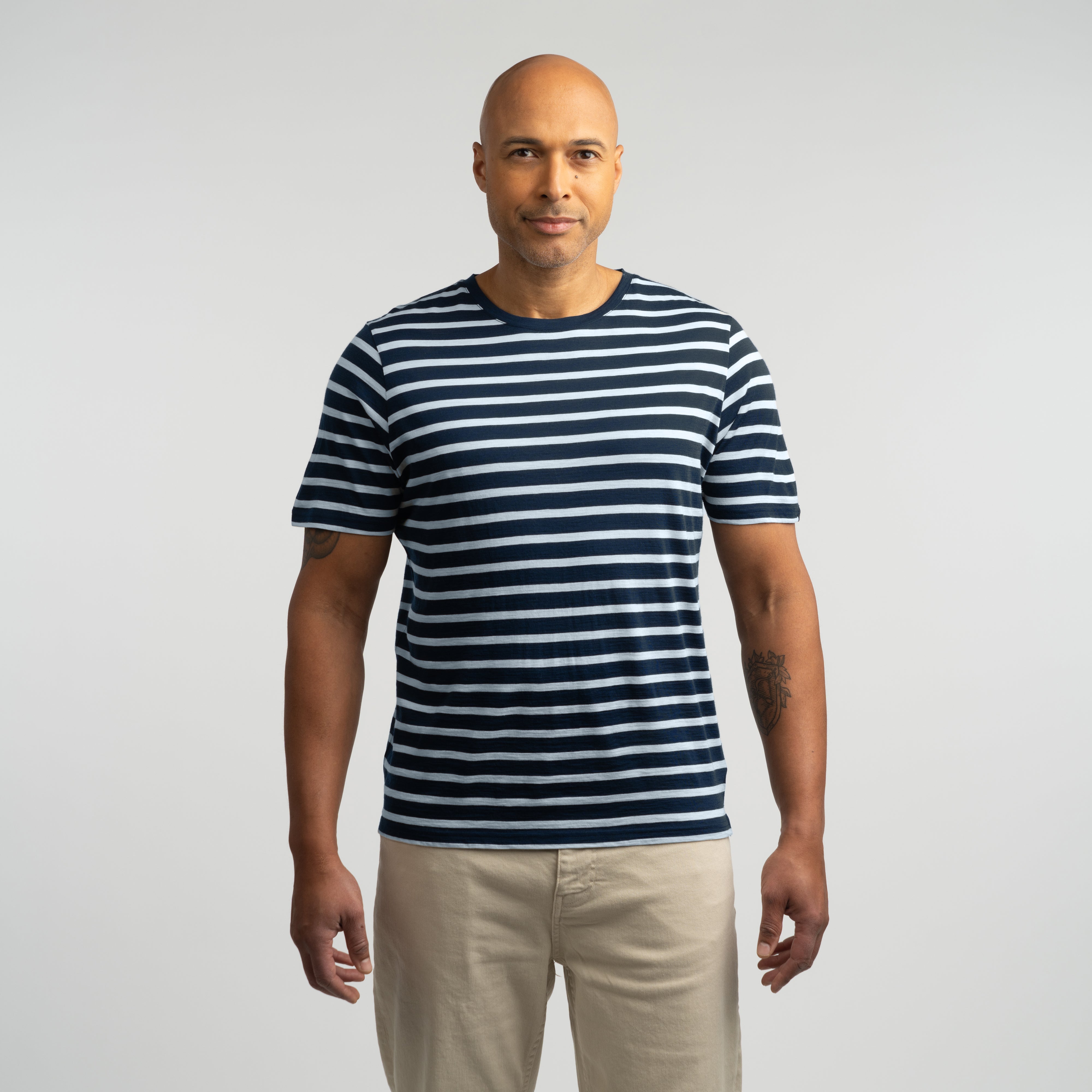 Image of Liam merino T-paita M - tumma mustikka | vaaleansininen