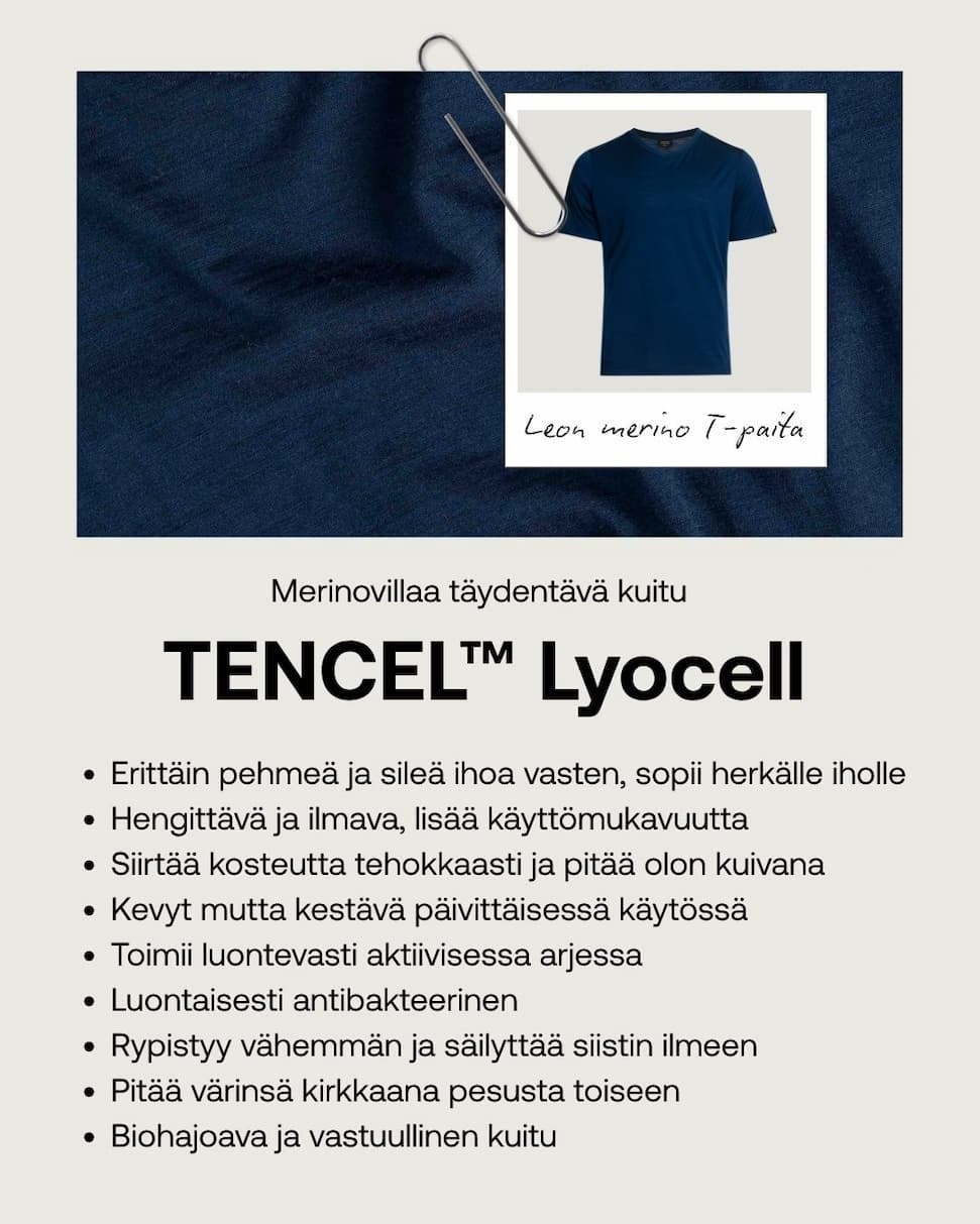 Infografiikka Tencel kuidusta ja sen ominaisuuksista.