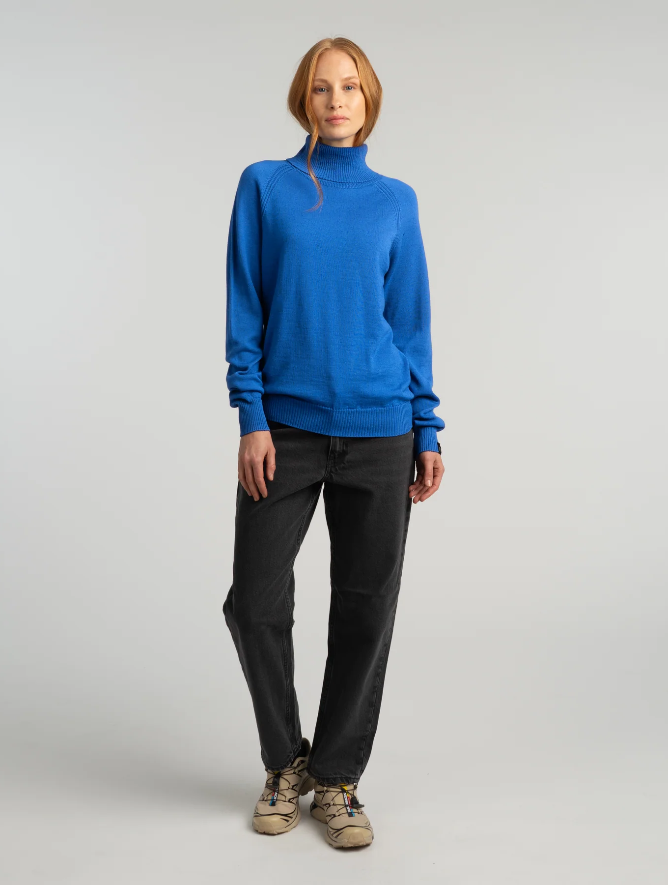 Halla merino wool polo sweater - atlantic blue