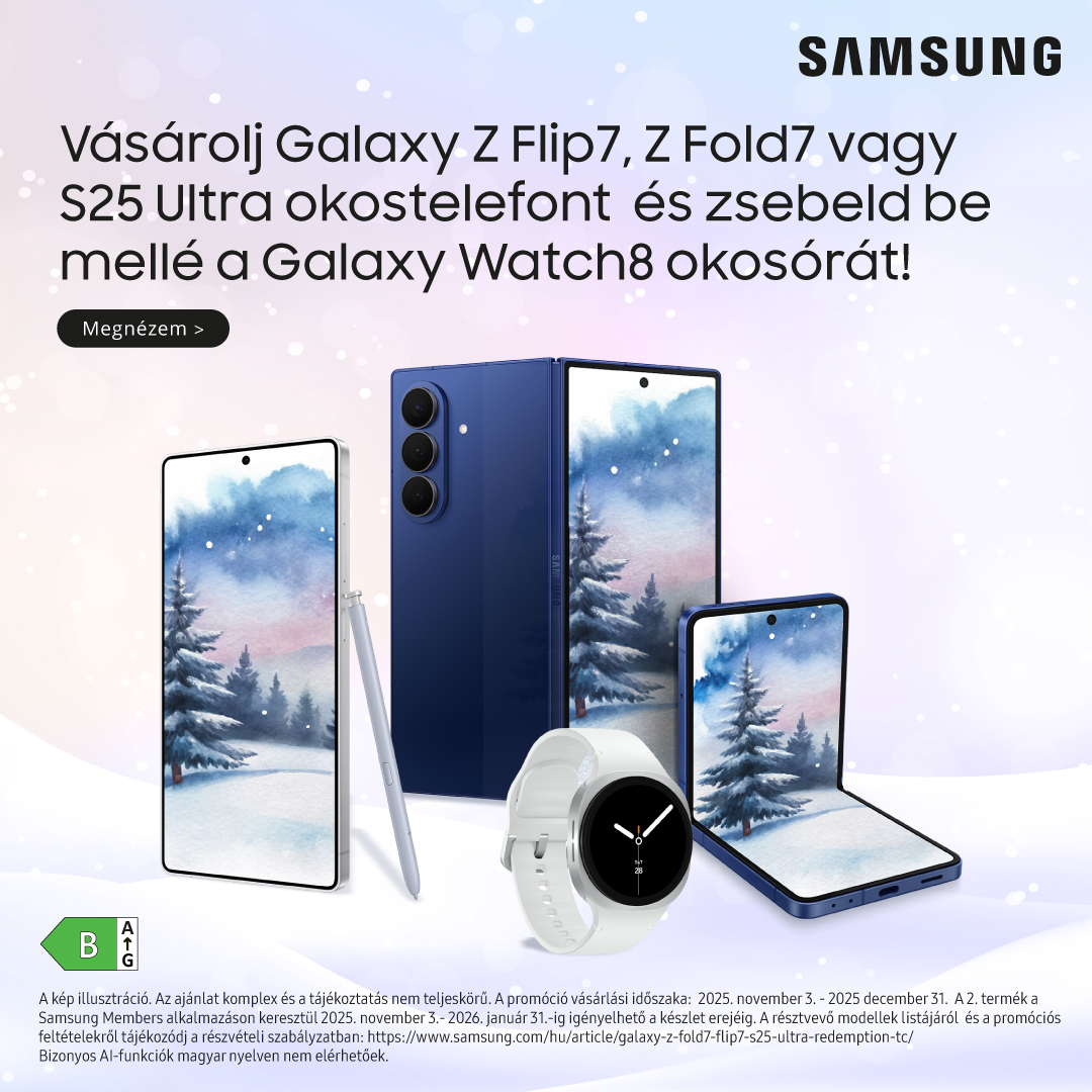 Vásárolj Galaxy Z Flip7, Z Fold7 vagy S25 Ultra készüléket – ajándék Galaxy Watch8 jár mellé! 