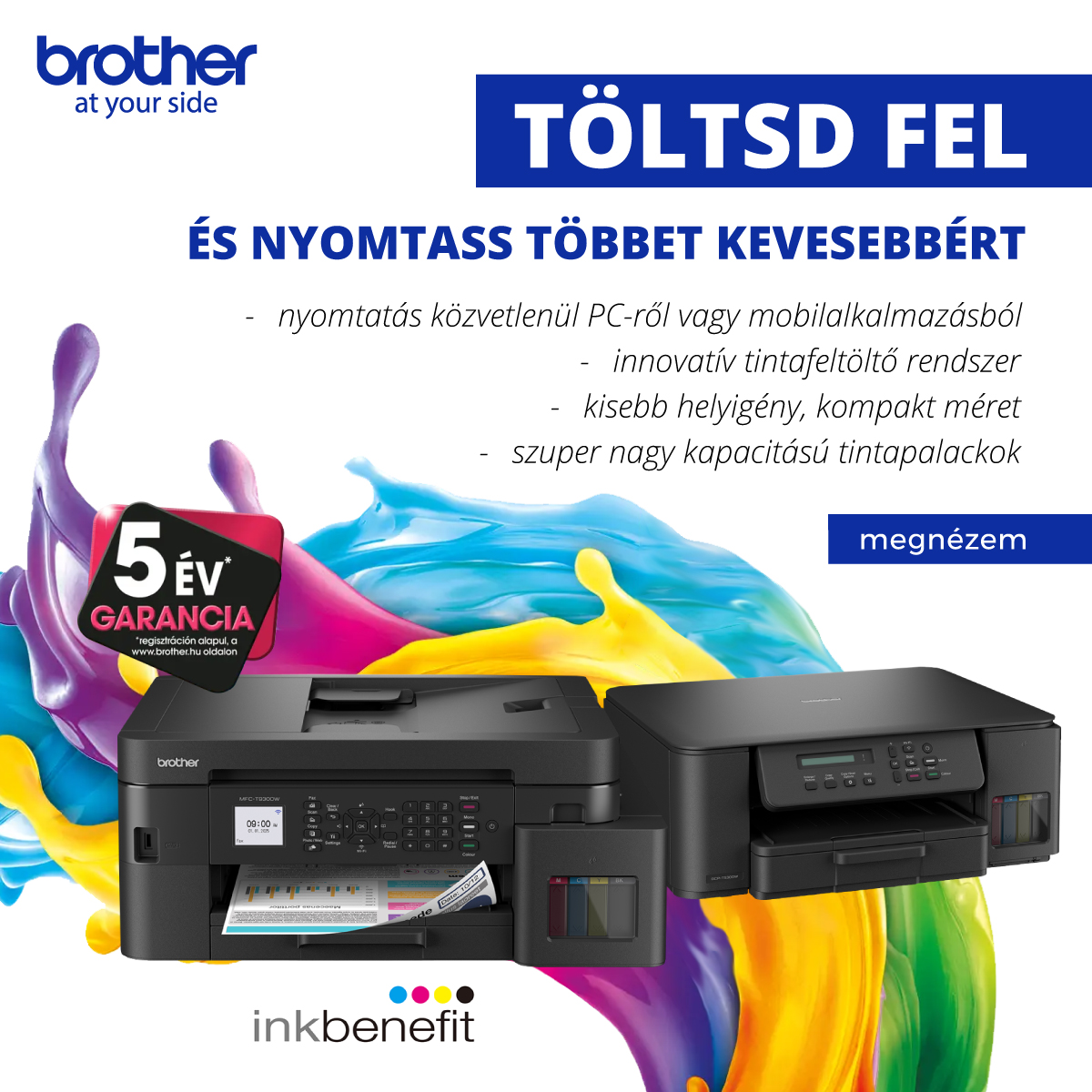 Brother InkBenefit printerek – nyomtass többet kevesebbért! 