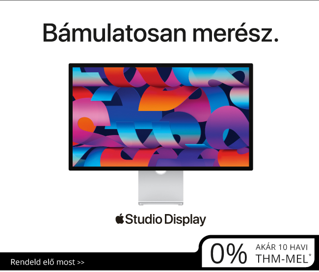Apple monitor kreatív munkához – most akár 0% THM-mel.