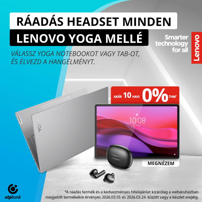  Lenovo Yoga vásárlás mellé ráadás headset.