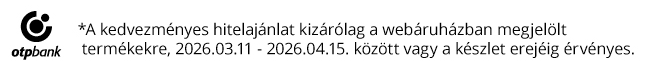 OTP Bank logó és tájékoztató: kedvezményes hitelajánlat webáruházban megjelölt termékekre, érvényes 2026.03.11–2026.04.15.