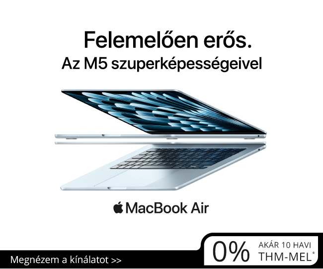 Apple MacBook Air M5 Felemelően erős. Az M5 szuperképességeivel. 0% THM-es ajánlat