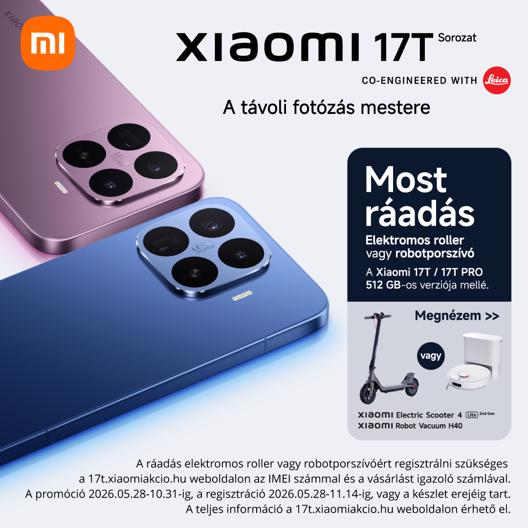 Xiaomi 17T sorozat lila és kék telefonok Leica logóval, promóció: elektromos roller vagy robotporszívó ajándékkal