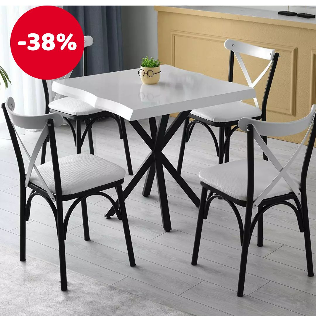 Jedálenský stôl (pre 4 osoby) Samba (biela)