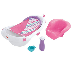 Bañera 4 EN 1 Rosada Con Malla  Y Asiento  Fisher Price